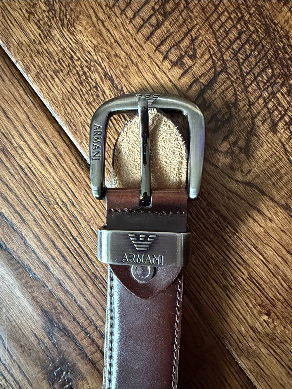 GIORGIO ARMANI BUCKLE ONLY Men’s Brushed Silver Buckle